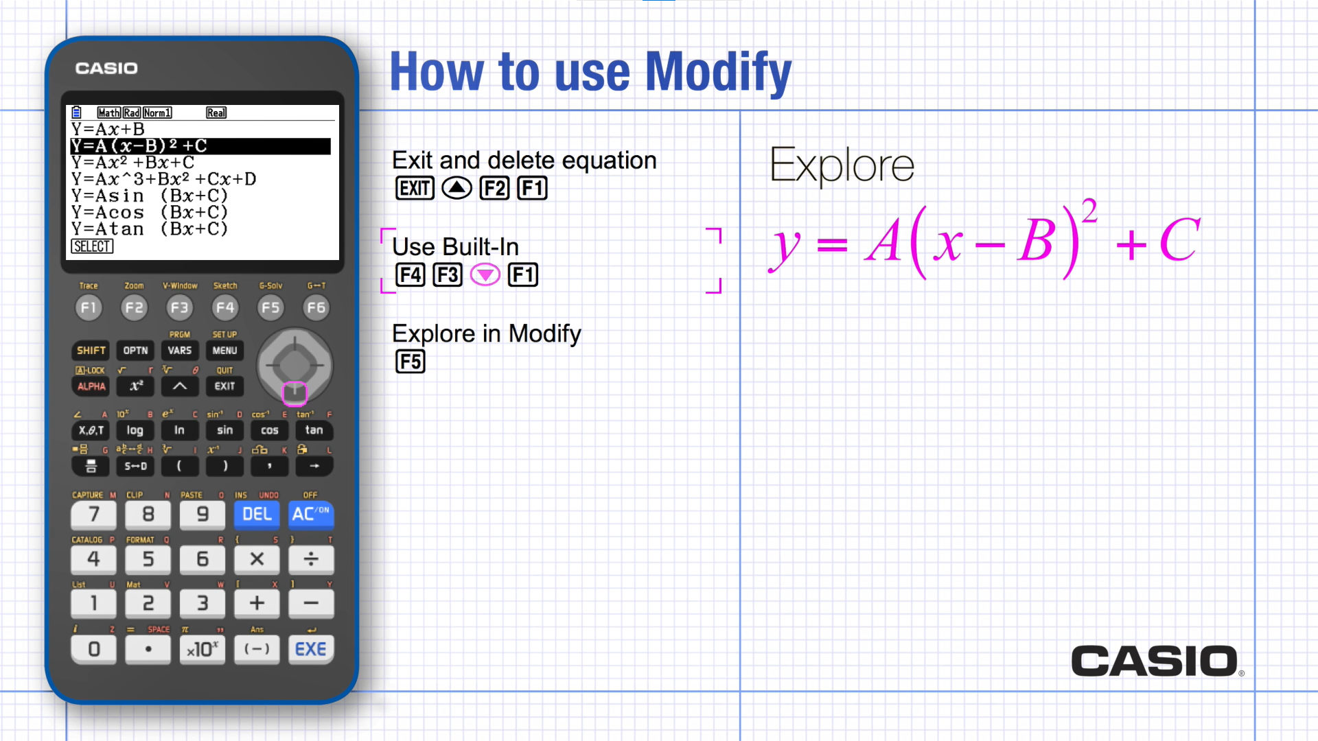 Graphing Variable Coefficient Functions Casio Calculators