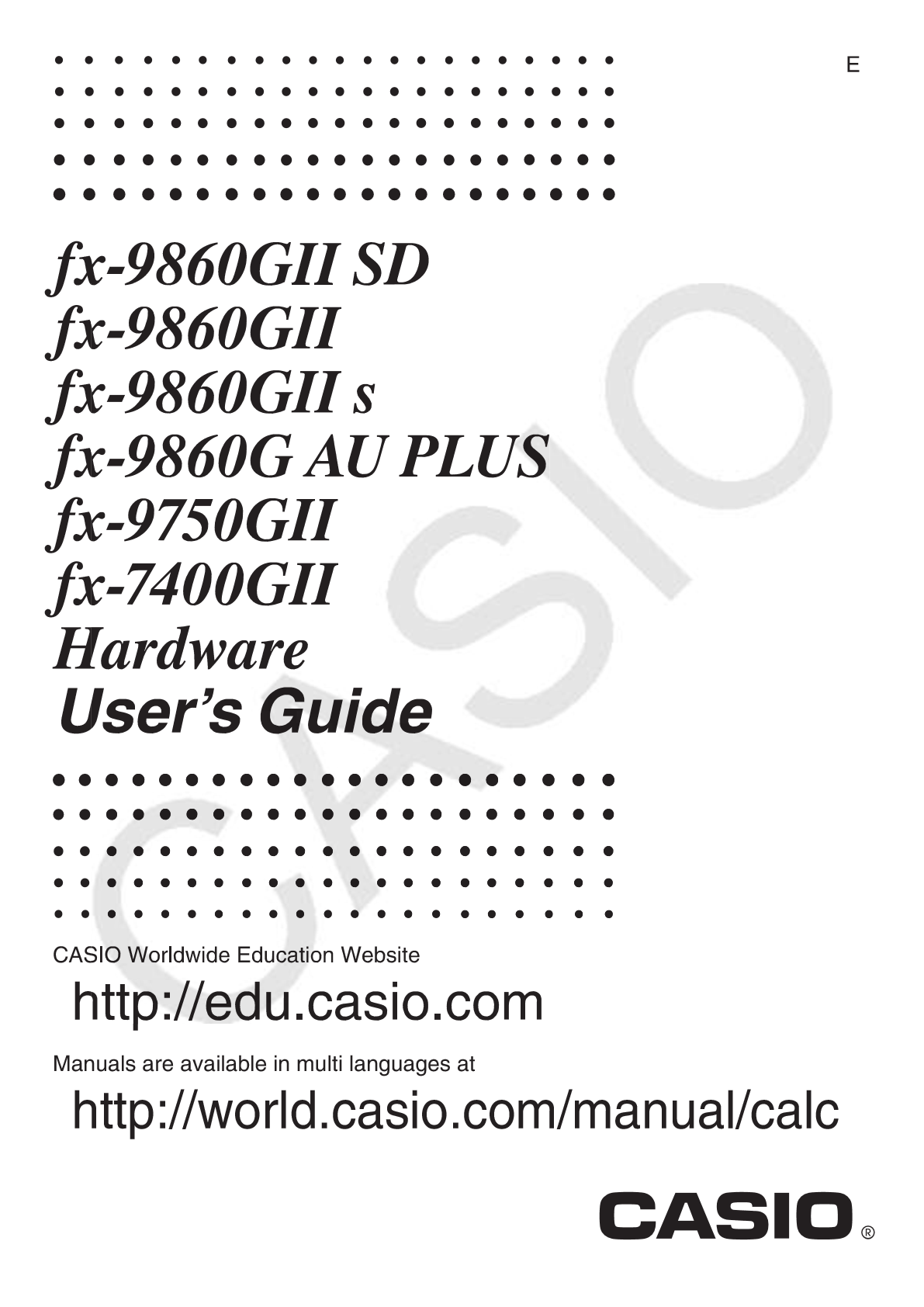 fx9750GII Hardware User Guide Casio Calculators