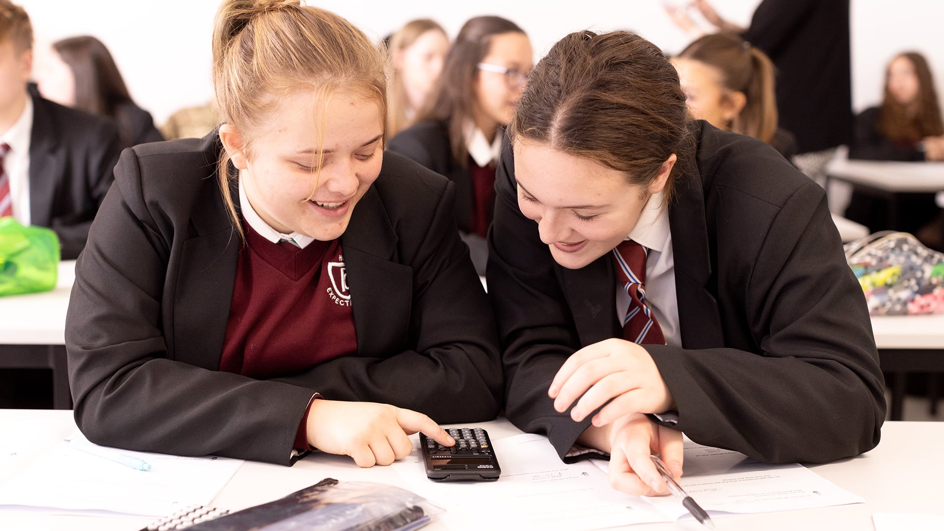 Students with Casio ClassWiz calculators