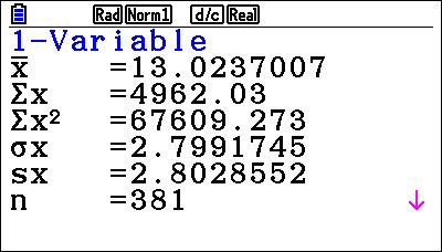 Statistics on the Casio fx-CG50