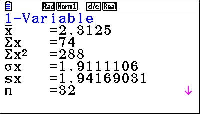 Statistics on the Casio fx-CG50