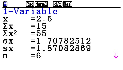 Statistics on the Casio fx-CG50
