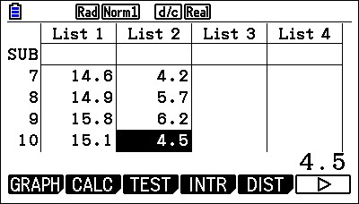 Statistics on the Casio fx-CG50