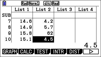 Statistics on the Casio fx-CG50