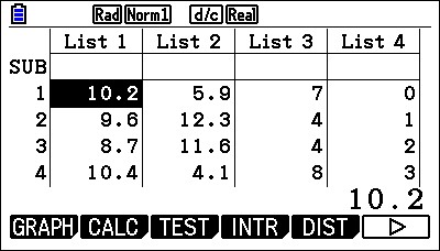 Statistics on the Casio fx-CG50