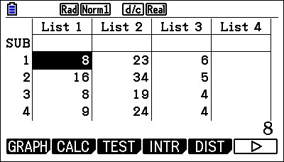 Statistics on the Casio fx-CG50