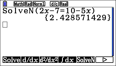Solve N on the fx-CG50