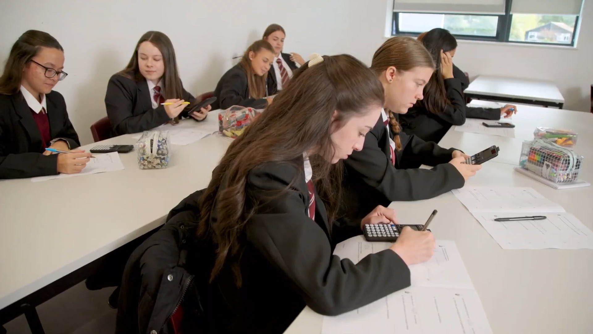 Students using Casio calculators