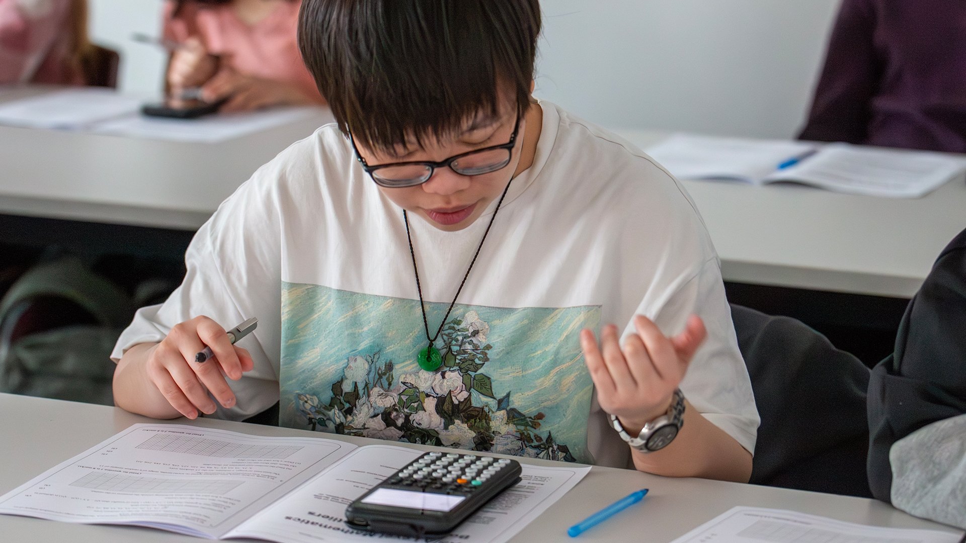 Casio fx-CG100 graphic calculator in the classroom
