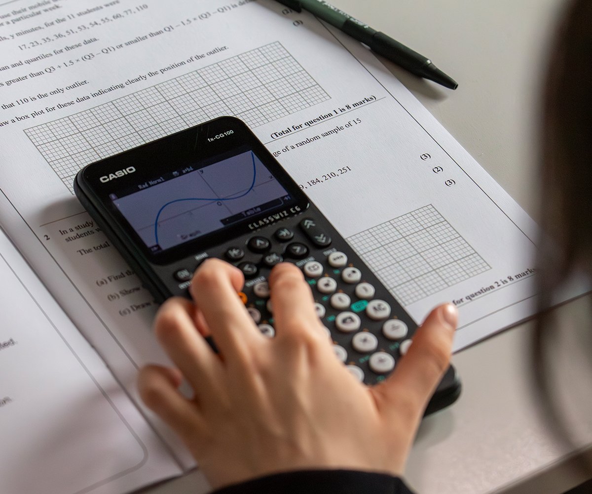 Casio fx-CG100 graphic calculator in the classroom