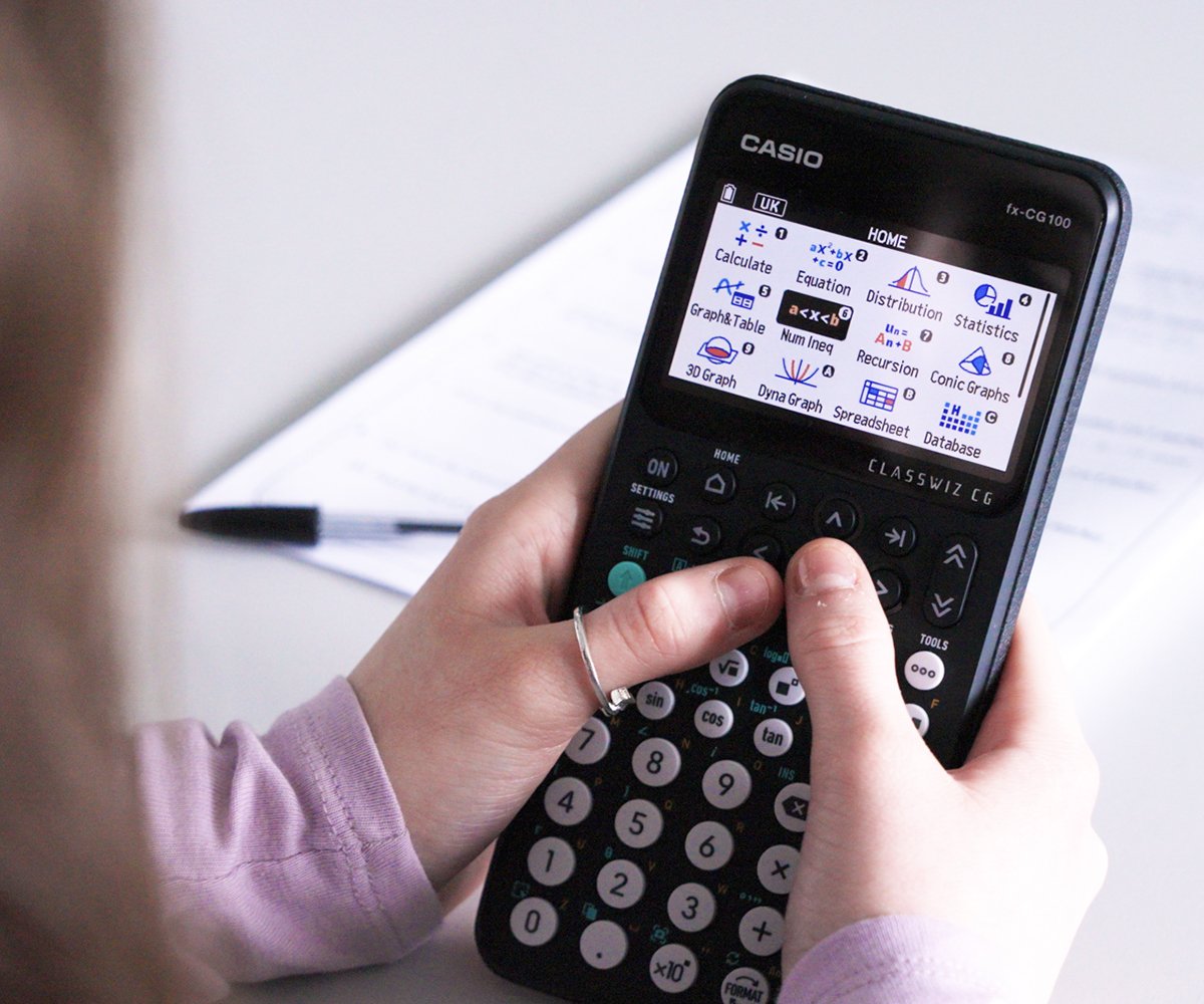 Casio fx-CG100 graphic calculator in the classroom