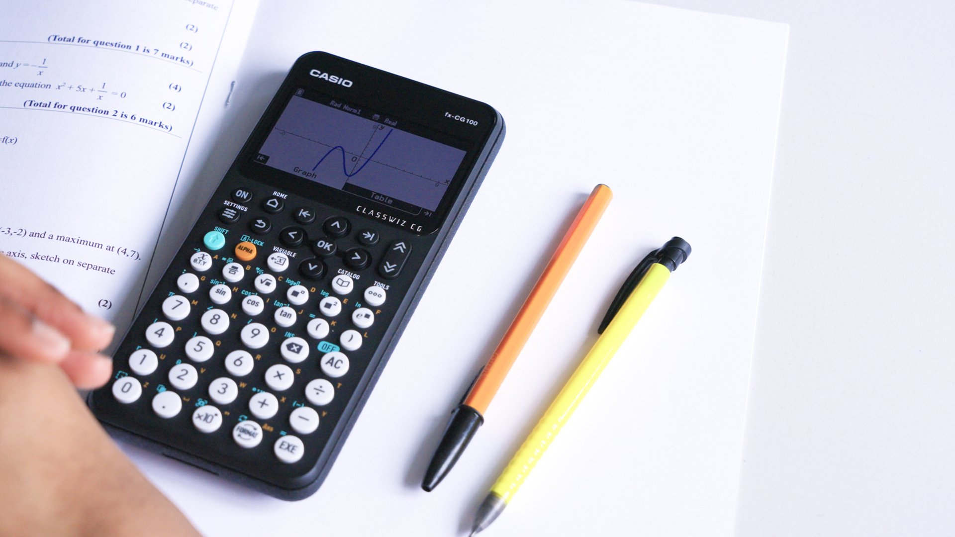 Casio fx-CG100 graphic calculator in the classroom