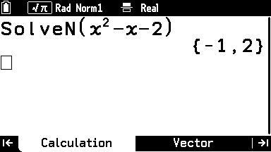 Casio fx-CG100 calculator screen