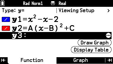 Casio fx-CG100 calculator screen