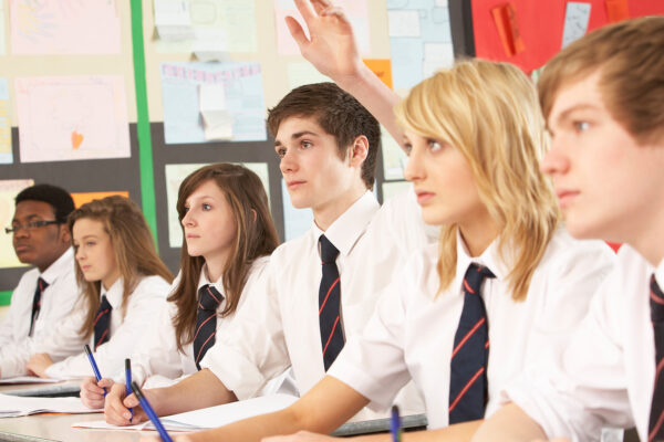 students in uniform