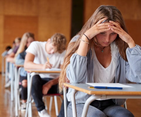 Student taking exams