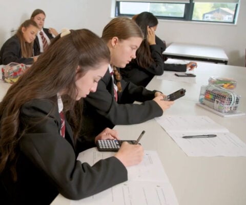 Students using Casio calculators