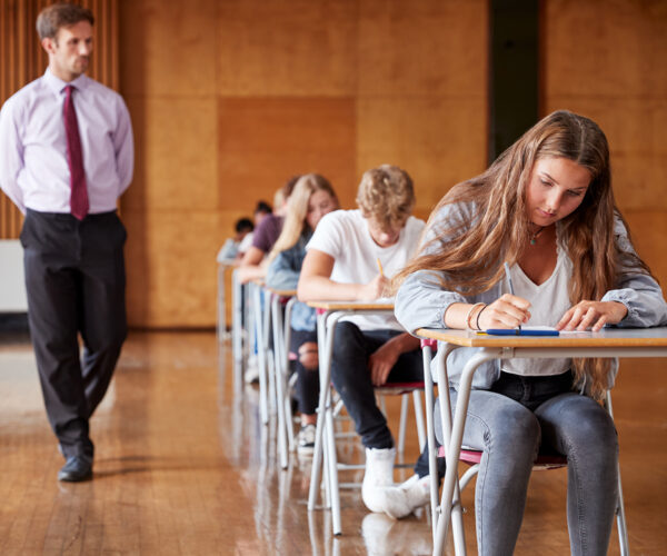 Students taking exams