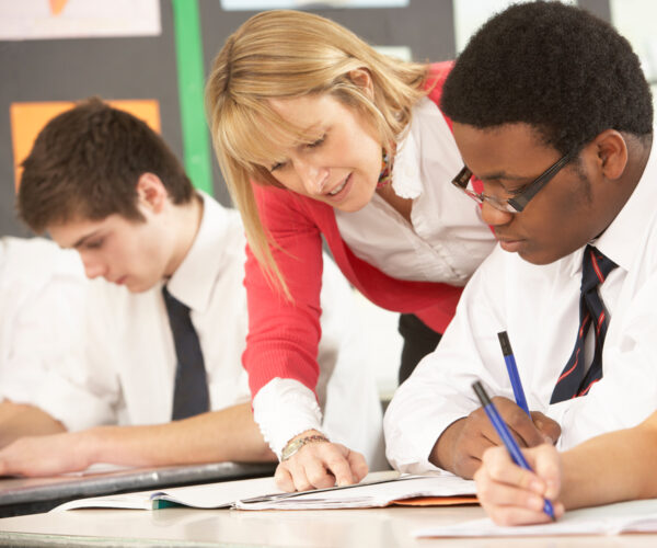 Students and teachers in the classroom